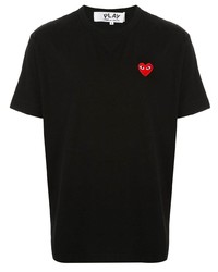 T-shirt à col rond brodé noir Comme Des Garcons Play