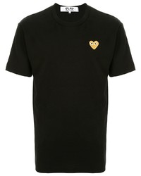 T-shirt à col rond brodé noir Comme Des Garcons Play