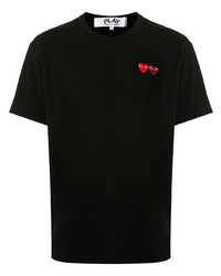 T-shirt à col rond brodé noir Comme Des Garcons Play