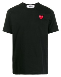 T-shirt à col rond brodé noir Comme Des Garcons Play