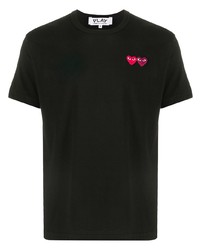 T-shirt à col rond brodé noir Comme Des Garcons Play