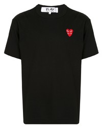 T-shirt à col rond brodé noir Comme Des Garcons Play