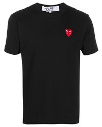 T-shirt à col rond brodé noir Comme Des Garcons Play