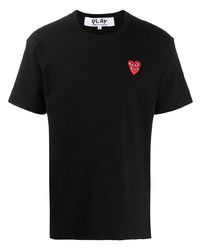 T-shirt à col rond brodé noir Comme Des Garcons Play