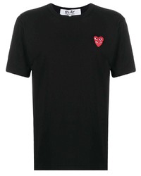 T-shirt à col rond brodé noir Comme Des Garcons Play