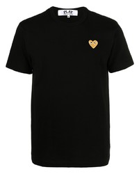 T-shirt à col rond brodé noir Comme Des Garcons Play