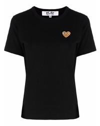 T-shirt à col rond brodé noir Comme Des Garcons Play