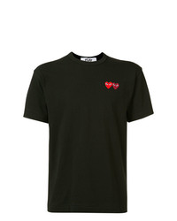 T-shirt à col rond brodé noir Comme Des Garcons Play