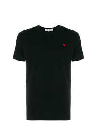 T-shirt à col rond brodé noir Comme Des Garcons Play