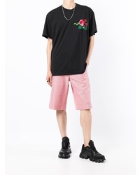 T-shirt à col rond brodé noir Comme Des Garcons Homme Plus