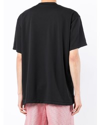 T-shirt à col rond brodé noir Comme Des Garcons Homme Plus