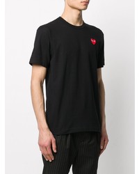 T-shirt à col rond brodé noir Comme Des Garcons Play