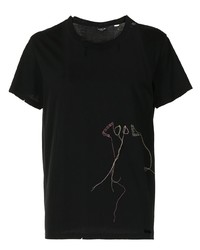 T-shirt à col rond brodé noir COOL T.M