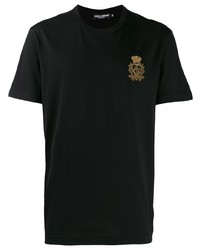 T-shirt à col rond brodé noir Dolce & Gabbana