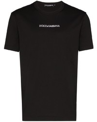 T-shirt à col rond brodé noir Dolce & Gabbana