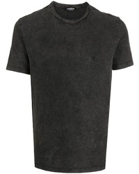 T-shirt à col rond brodé noir Dondup