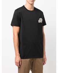 T-shirt à col rond brodé noir Moncler