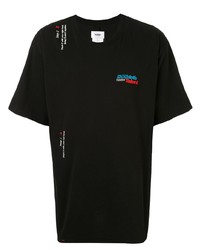 T-shirt à col rond brodé noir Doublet