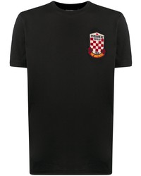 T-shirt à col rond brodé noir DSQUARED2