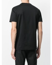 T-shirt à col rond brodé noir Emporio Armani