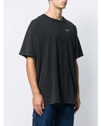 T-shirt à col rond brodé noir Off-White