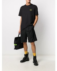 T-shirt à col rond brodé noir MSGM