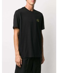 T-shirt à col rond brodé noir MSGM