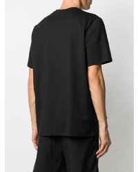 T-shirt à col rond brodé noir MSGM