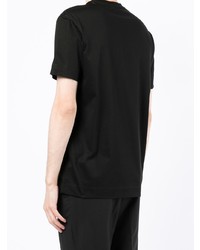 T-shirt à col rond brodé noir Emporio Armani