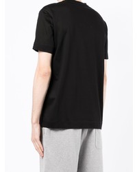 T-shirt à col rond brodé noir Emporio Armani