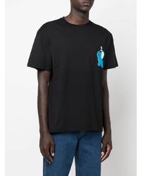 T-shirt à col rond brodé noir JW Anderson