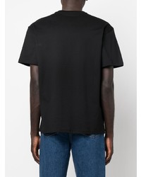 T-shirt à col rond brodé noir JW Anderson