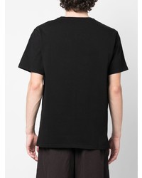 T-shirt à col rond brodé noir MAISON KITSUNÉ