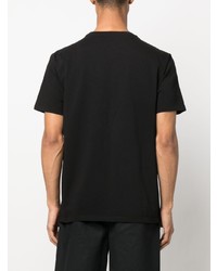 T-shirt à col rond brodé noir MAISON KITSUNÉ