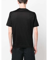 T-shirt à col rond brodé noir Emporio Armani