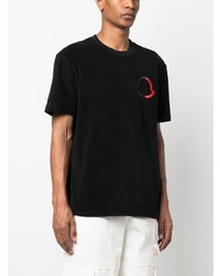 T-shirt à col rond brodé noir Moncler