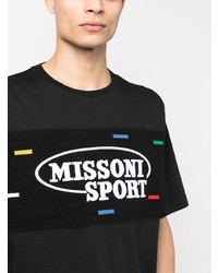 T-shirt à col rond brodé noir Missoni