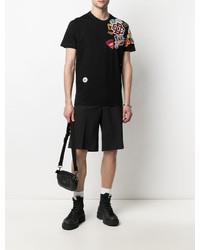 T-shirt à col rond brodé noir DSQUARED2