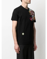 T-shirt à col rond brodé noir DSQUARED2