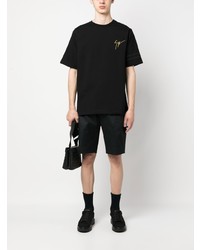 T-shirt à col rond brodé noir Giuseppe Zanotti