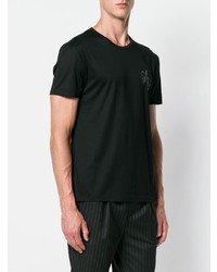 T-shirt à col rond brodé noir Alexander McQueen