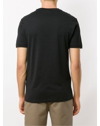 T-shirt à col rond brodé noir Emporio Armani