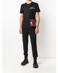 T-shirt à col rond brodé noir Alexander McQueen