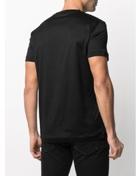 T-shirt à col rond brodé noir Alexander McQueen