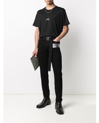 T-shirt à col rond brodé noir Givenchy