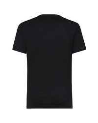 T-shirt à col rond brodé noir Fendi