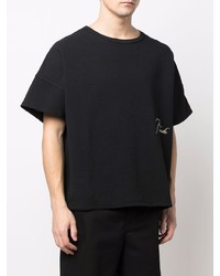 T-shirt à col rond brodé noir Rhude