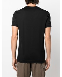 T-shirt à col rond brodé noir Kiton