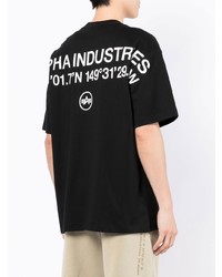 T-shirt à col rond brodé noir Alpha Industries