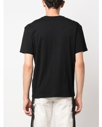 T-shirt à col rond brodé noir JW Anderson